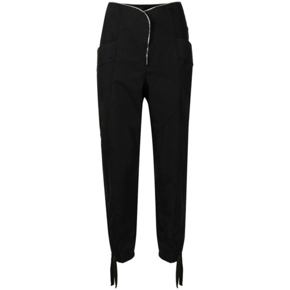 NWT RtA Zelie Curved Zip Detail Trouser Black Pants - Picture 7 of 16